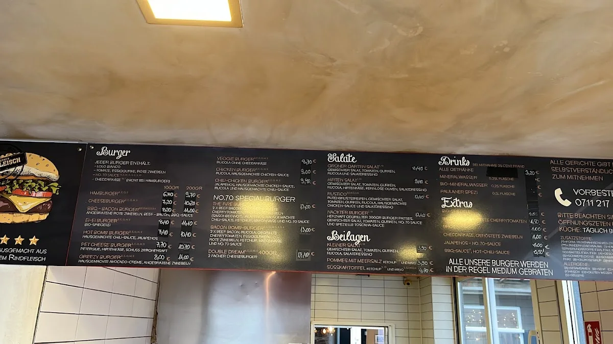 No.70 Finest Burger & Salads – Speisekarte in Stuttgart, Baden-Württemberg