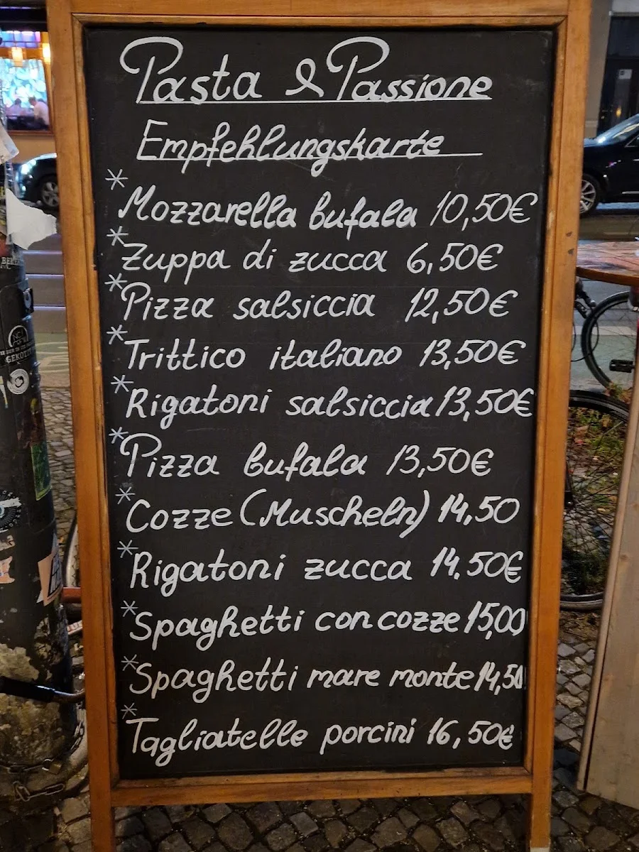 Restaurant Pasta & Passione – Speisekarte in Berlin
