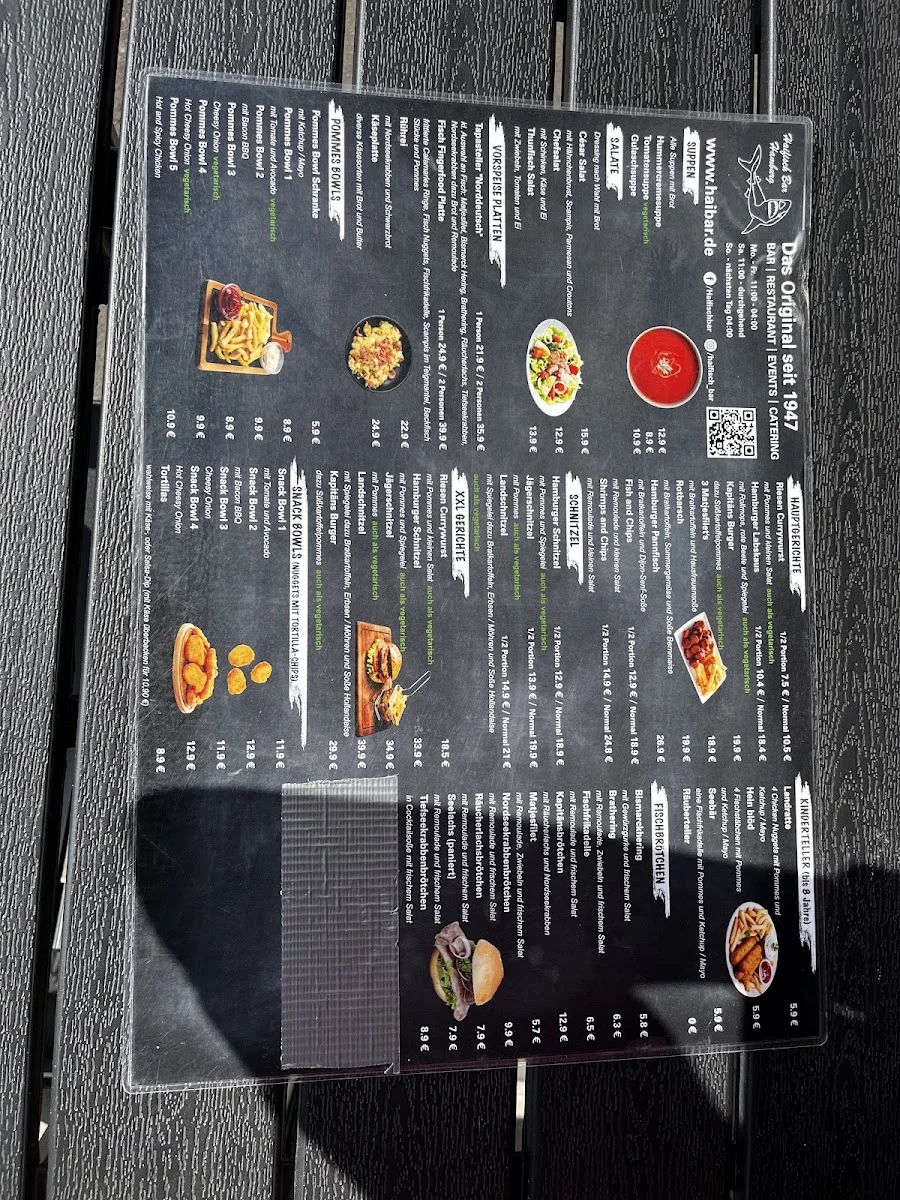 Haifisch Bar – Speisekarte in Hamburg