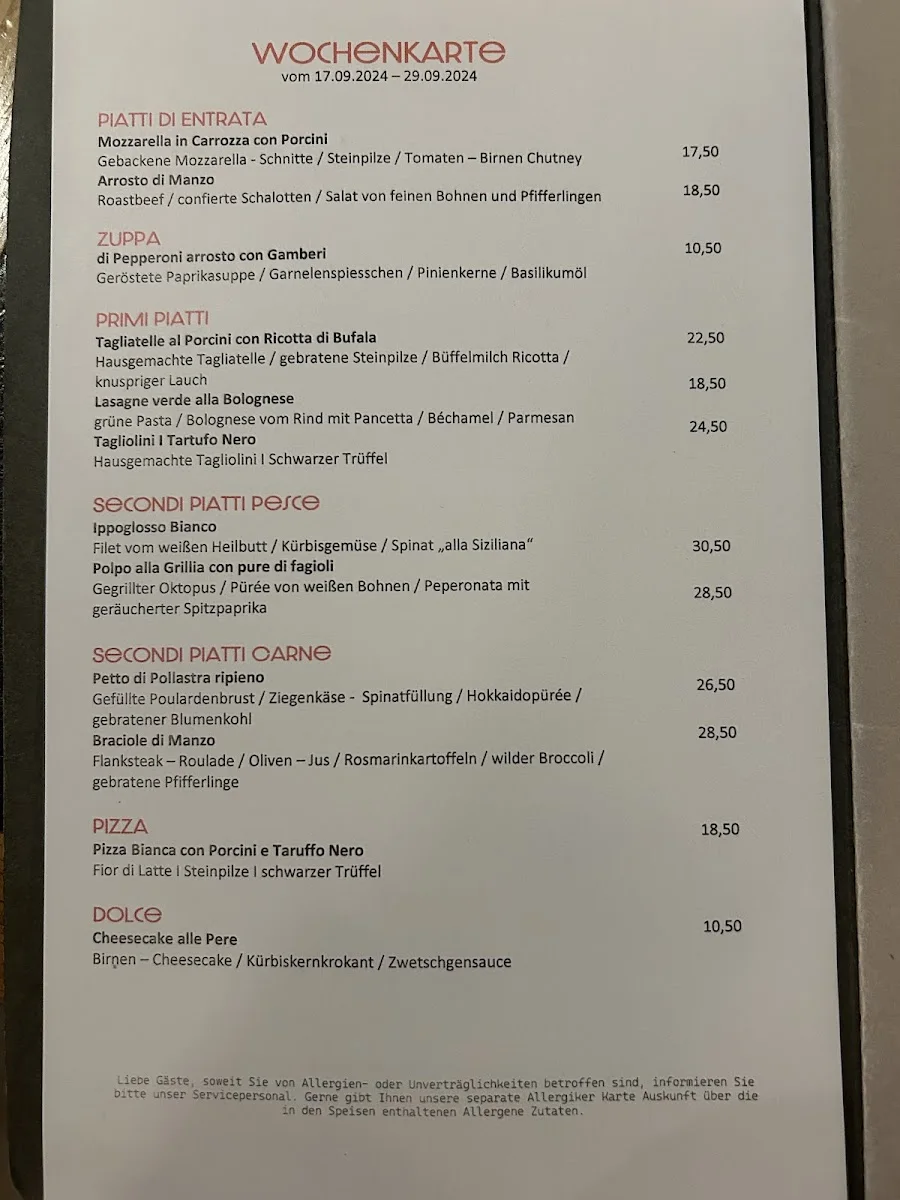 Mozzamo – Speisekarte in München, Bayern