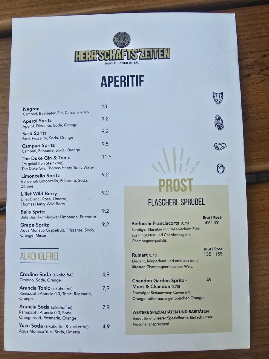 Herrschaftszeiten - Das Paulaner im Tal – Speisekarte in München, Bayern
