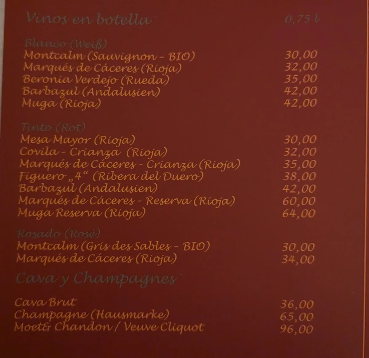 Teatro Bar Tapas – Speisekarte in München, Bayern