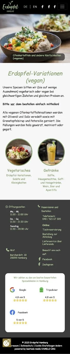 Erdapfel Hamburg (Altstadt) – Speisekarte in Hamburg
