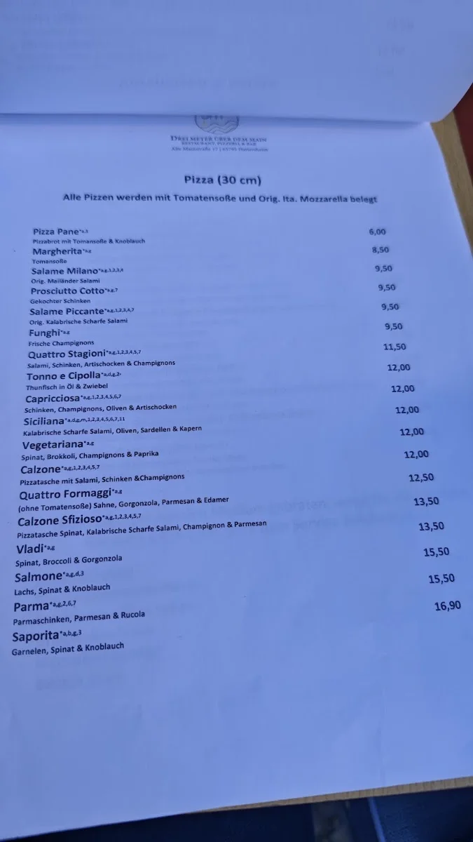 Drei Meter über dem Main – Speisekarte in Hattersheim, Hessen