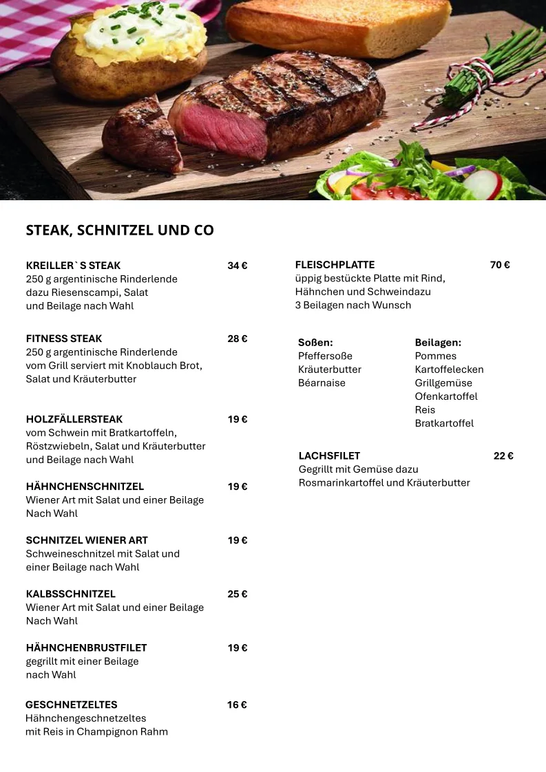 Kreiller´s Kitchen & Bar – Speisekarte in München, Bayern