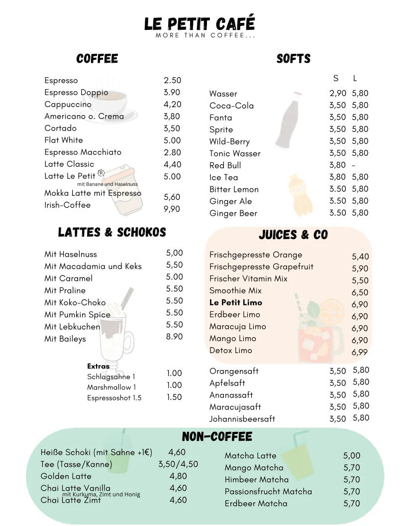 Le Petit Café – Speisekarte in Frankfurt am Main, Hessen