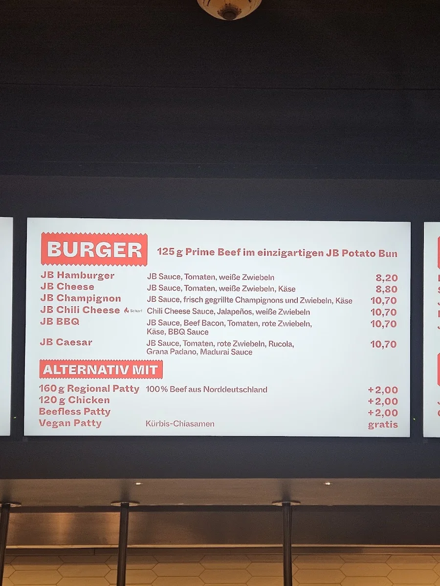 Jim Block Jungfernstieg – Speisekarte in Hamburg