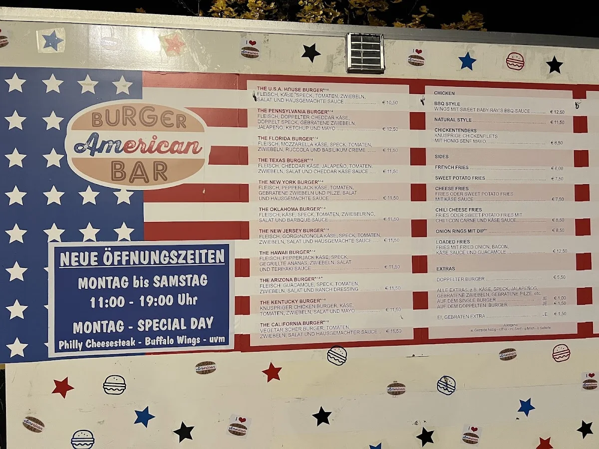American Burger Bar – Speisekarte in Unterhaching, Bayern