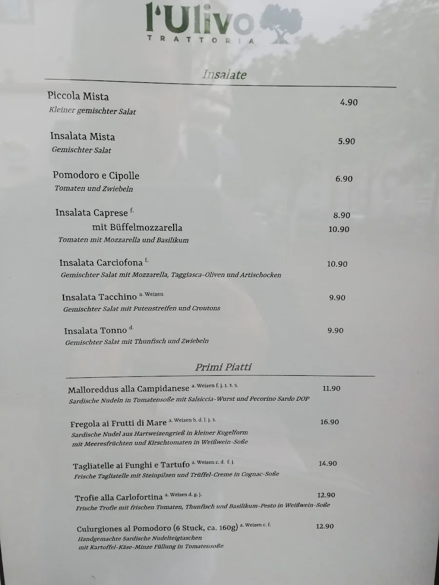 l´Ulivo – Speisekarte in Stuttgart, Baden-Württemberg