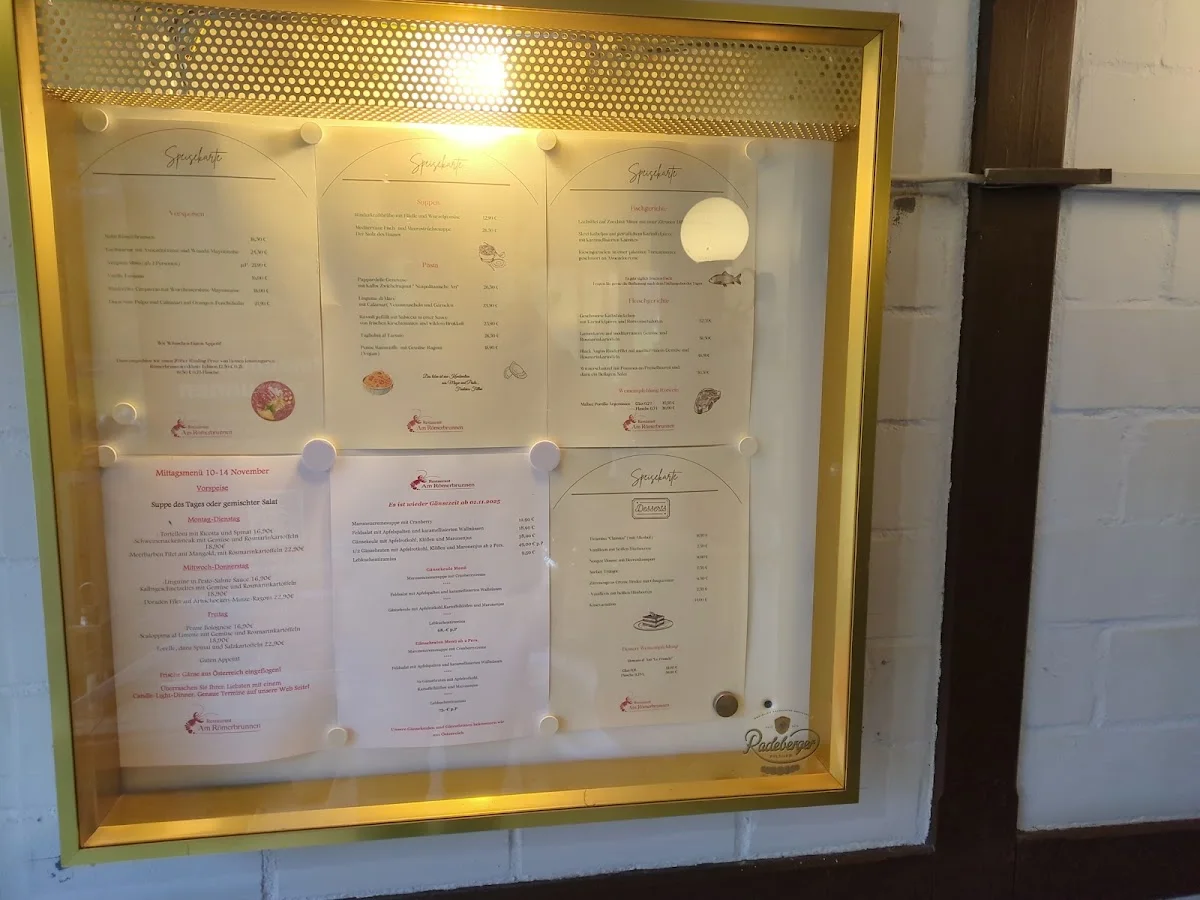 🦞 Restaurant Am Römerbrunnen – Speisekarte in Bad Homburg vor der Höhe, Hessen
