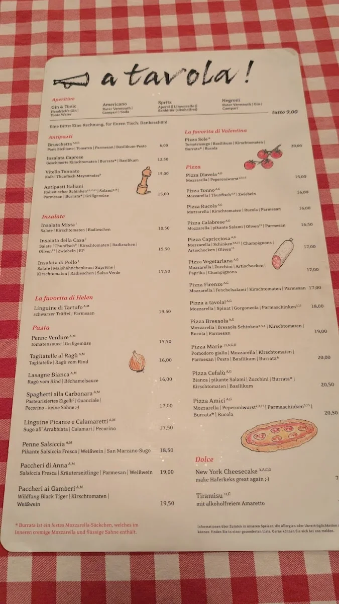a tavola! – Speisekarte in Frankfurt am Main, Hessen