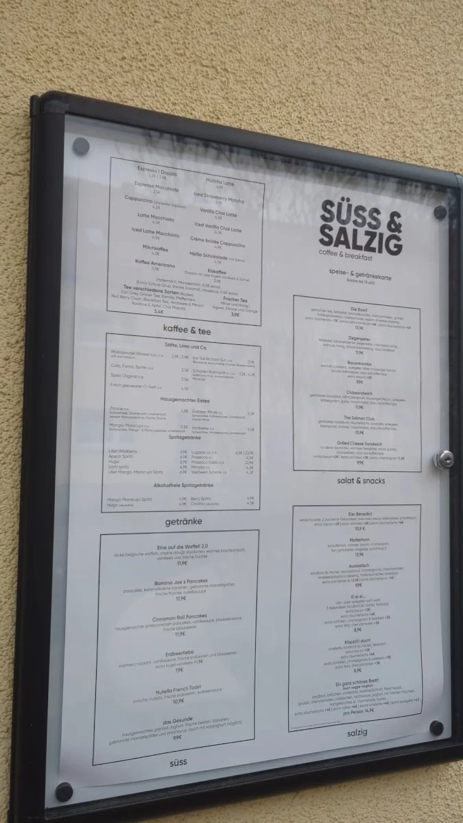 CAFÉ SÜSS & SALZIG – Speisekarte in Nürnberg, Bayern