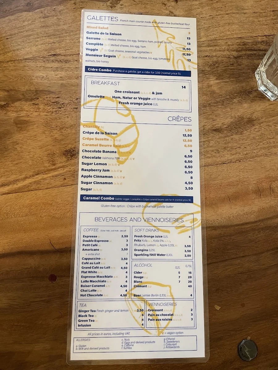 Crêperie Melt – Speisekarte in Berlin