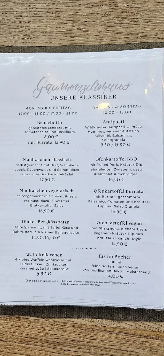 Meikes Schmeckerei – Speisekarte in Augsburg, Bayern