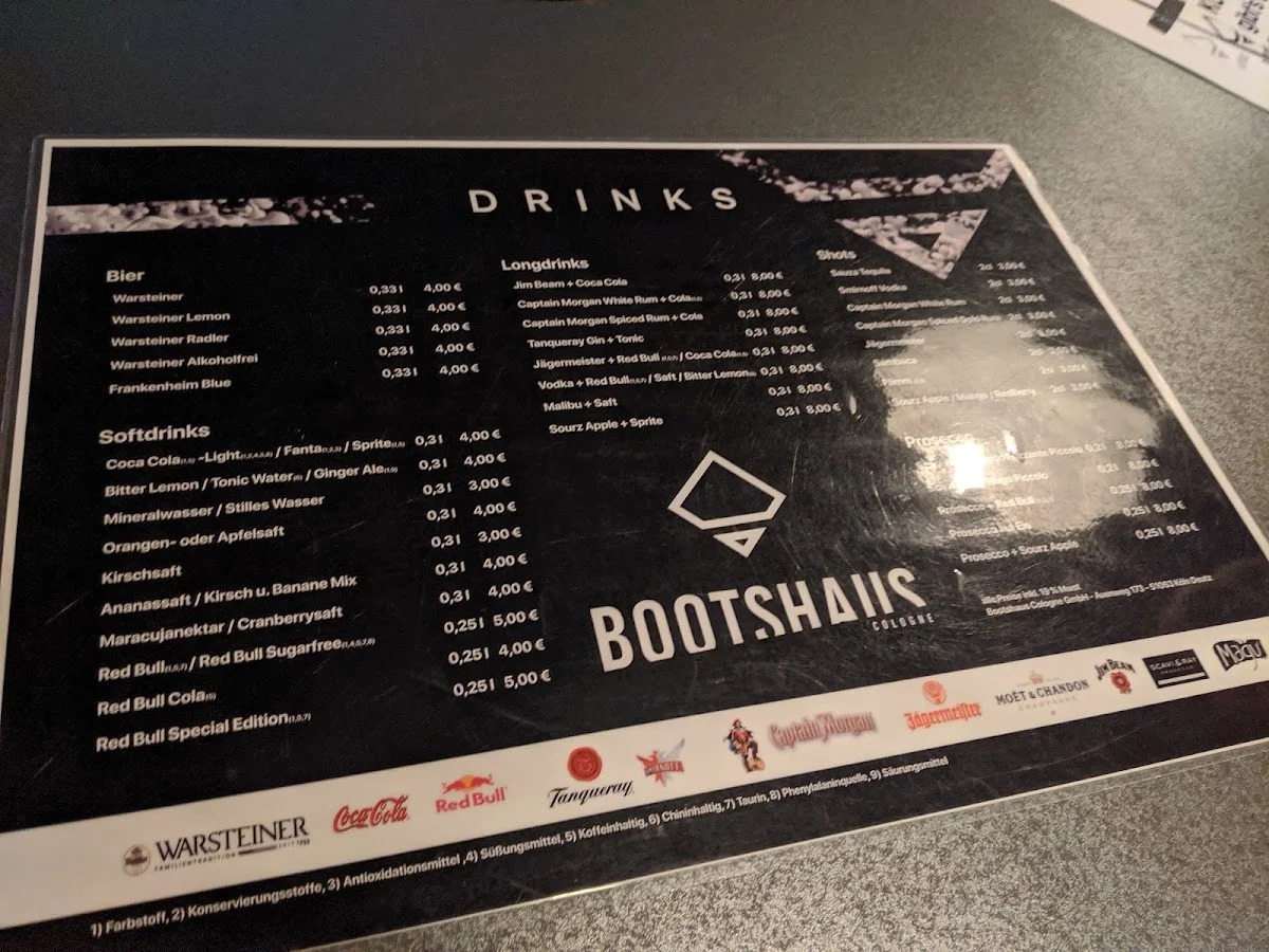 Bootshaus – Speisekarte in Köln, Nordrhein-Westfalen