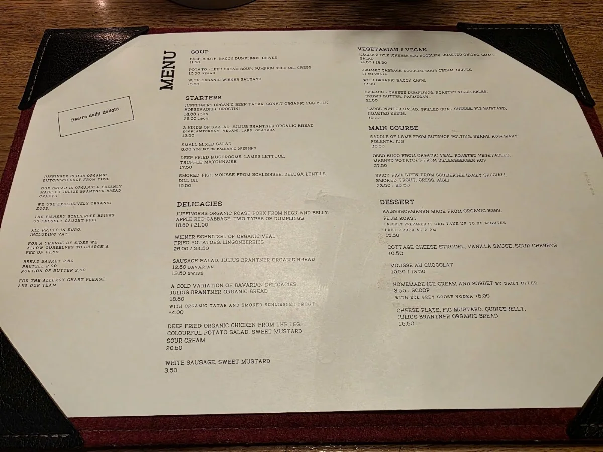 Xaver's – Speisekarte in München, Bayern