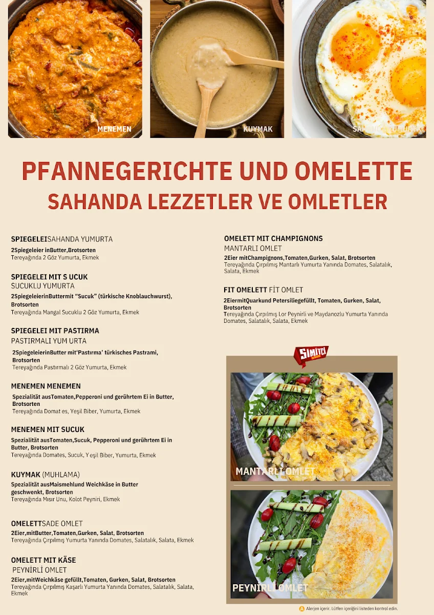 Simitci Dünyasi Cafe Brunch – Speisekarte in Dortmund, Nordrhein-Westfalen
