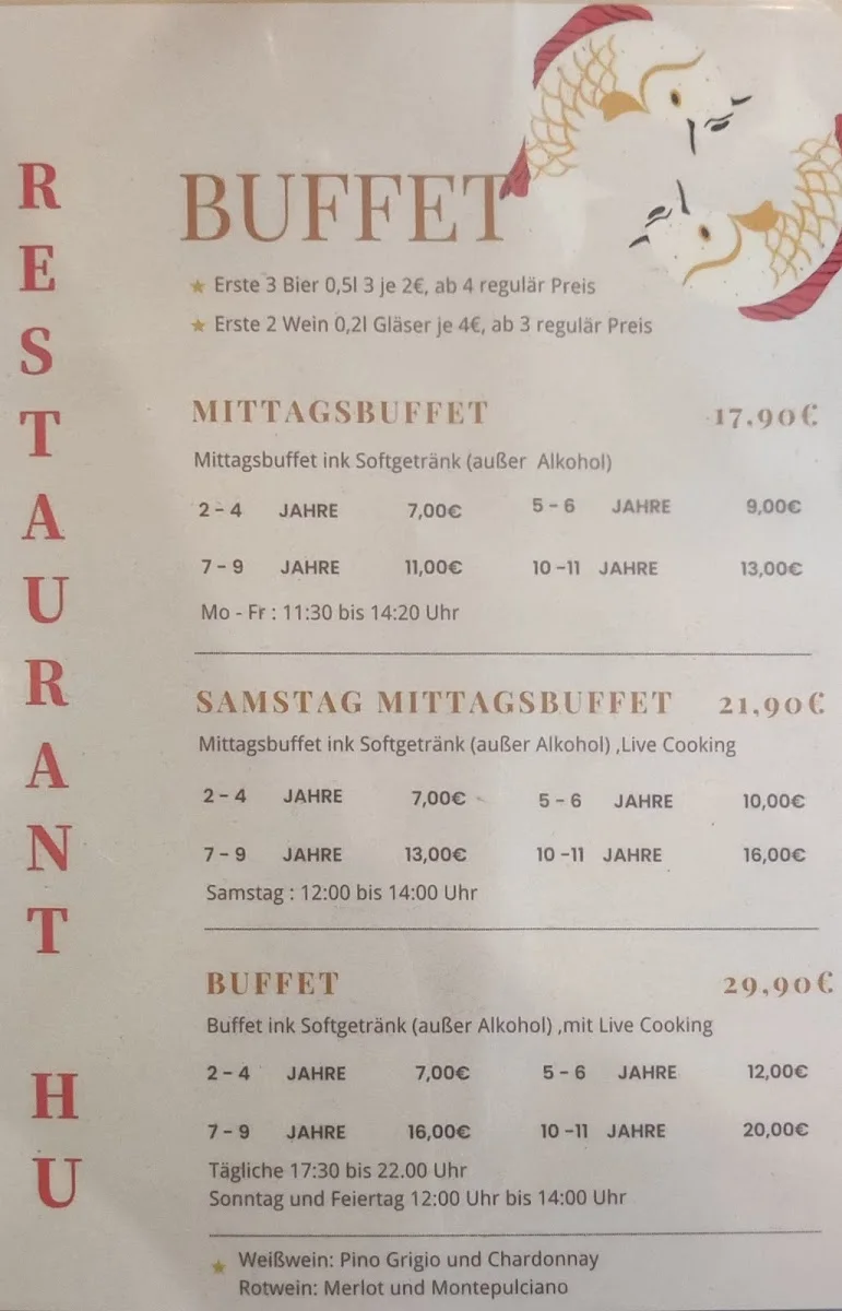 Restaurant Hu – Speisekarte in Germering, Bayern