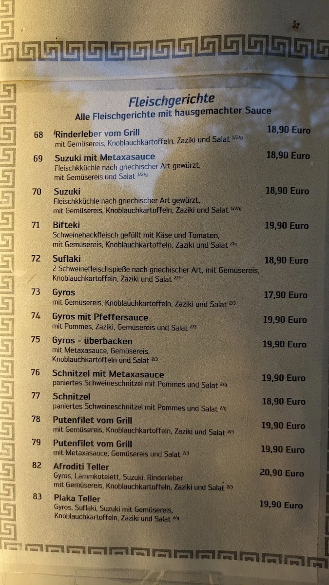 Restaurant Athen – Speisekarte in Wangen im Allgäu, Baden-Württemberg