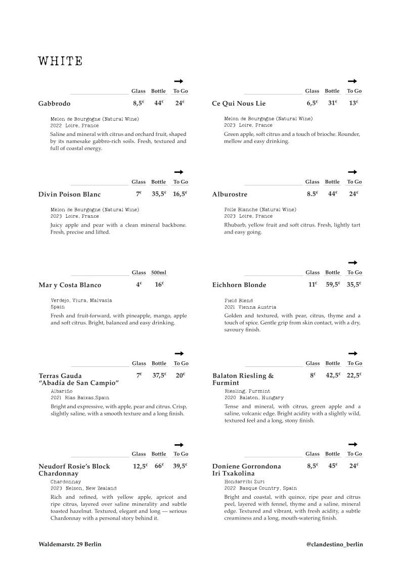Clandestino | Tapas & Wein – Speisekarte in Berlin