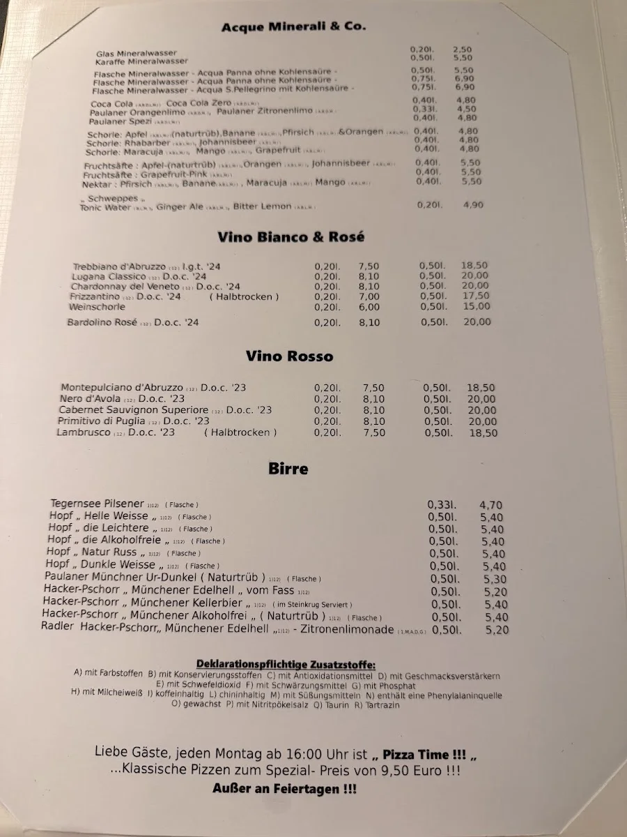 Osteria da Massimo (La Vita è Bella) – Speisekarte in München, Bayern