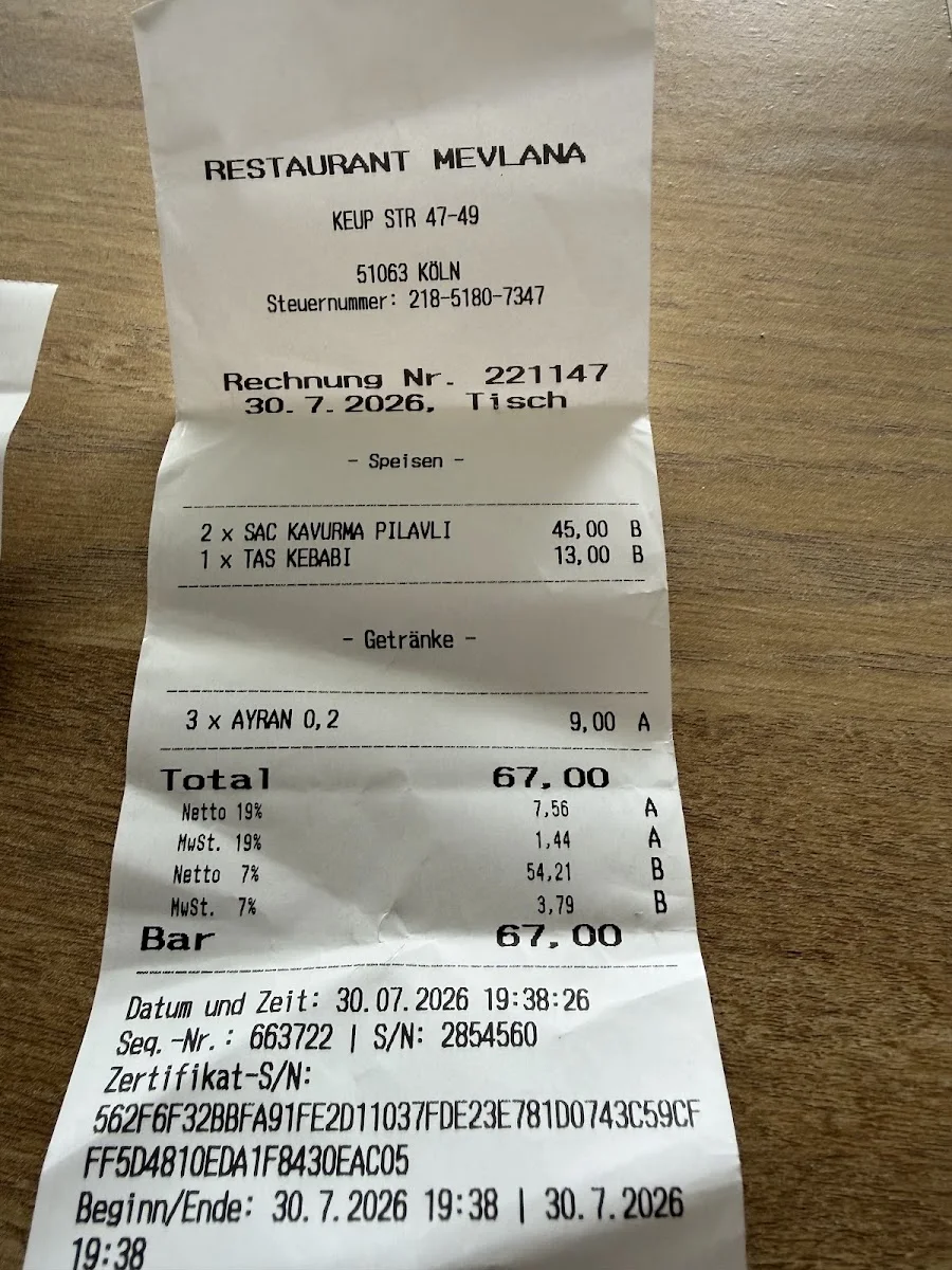 Mevlana Restaurant – Türkisches Restaurant in Köln, Nordrhein-Westfalen