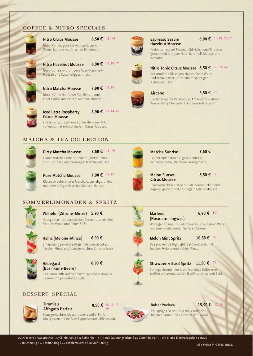 Berliner Kaffeerösterei Uhlandstraße – Speisekarte in Berlin