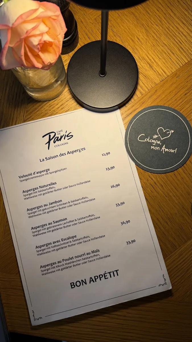 Café de Paris Cologne – Speisekarte in Köln, Nordrhein-Westfalen