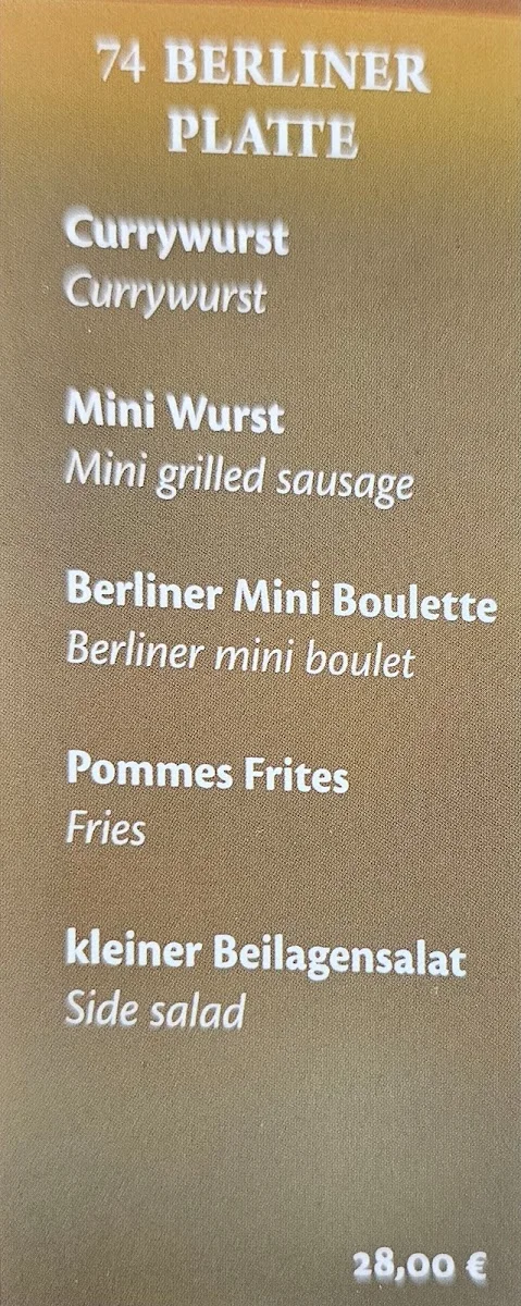 FAUSTUS SCHNITZELHAUS – Speisekarte in Berlin