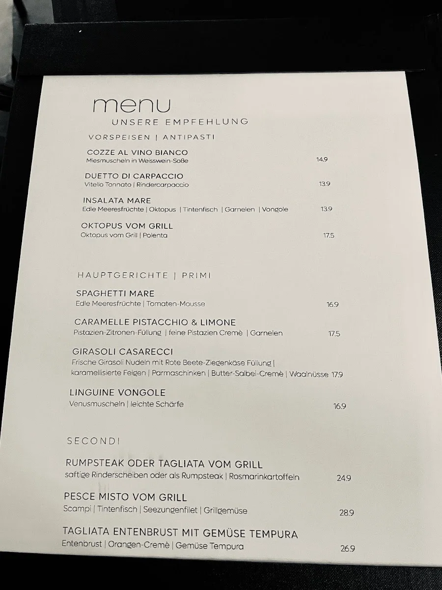 DOLCE – Speisekarte in Kaufbeuren, Bayern