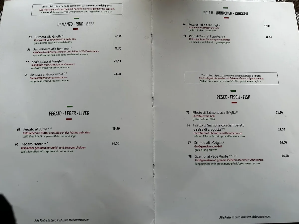 Sale e Pepe – Speisekarte in Berlin