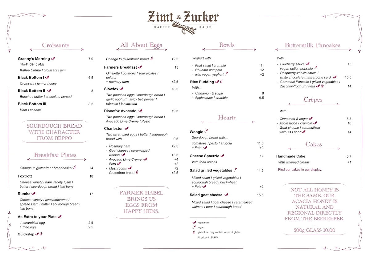 Zimt & Zucker – Speisekarte in Berlin