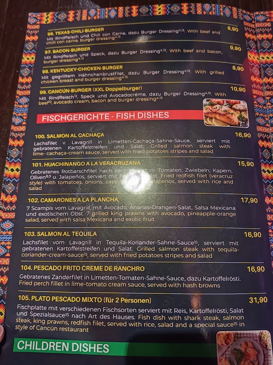 Cancún – Speisekarte in Berlin