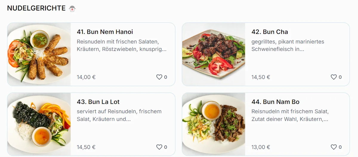 PHO NGUYEN 68 – Speisekarte in Berlin