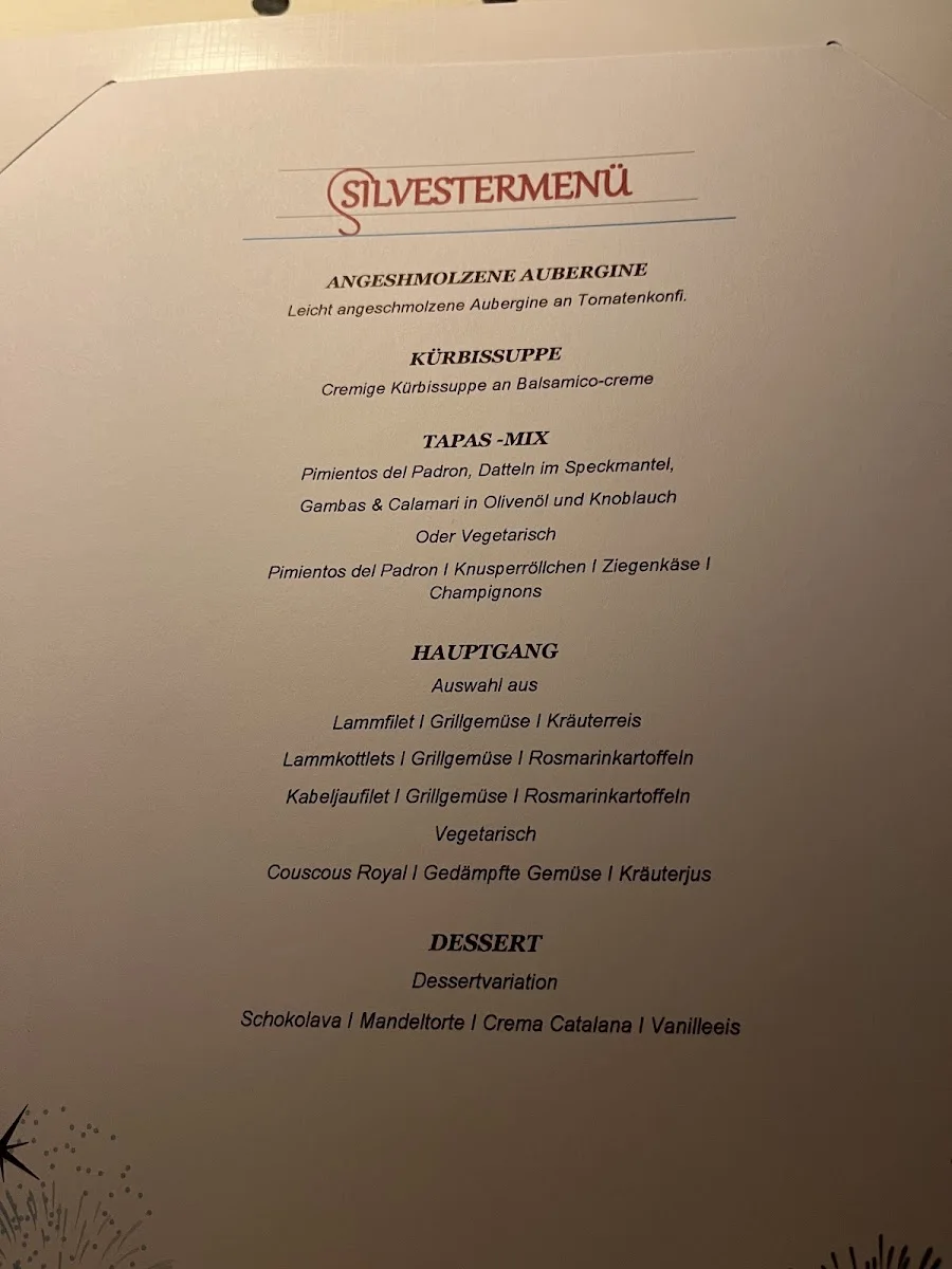 Restaurant Spanische Treppe – Speisekarte in Hamburg