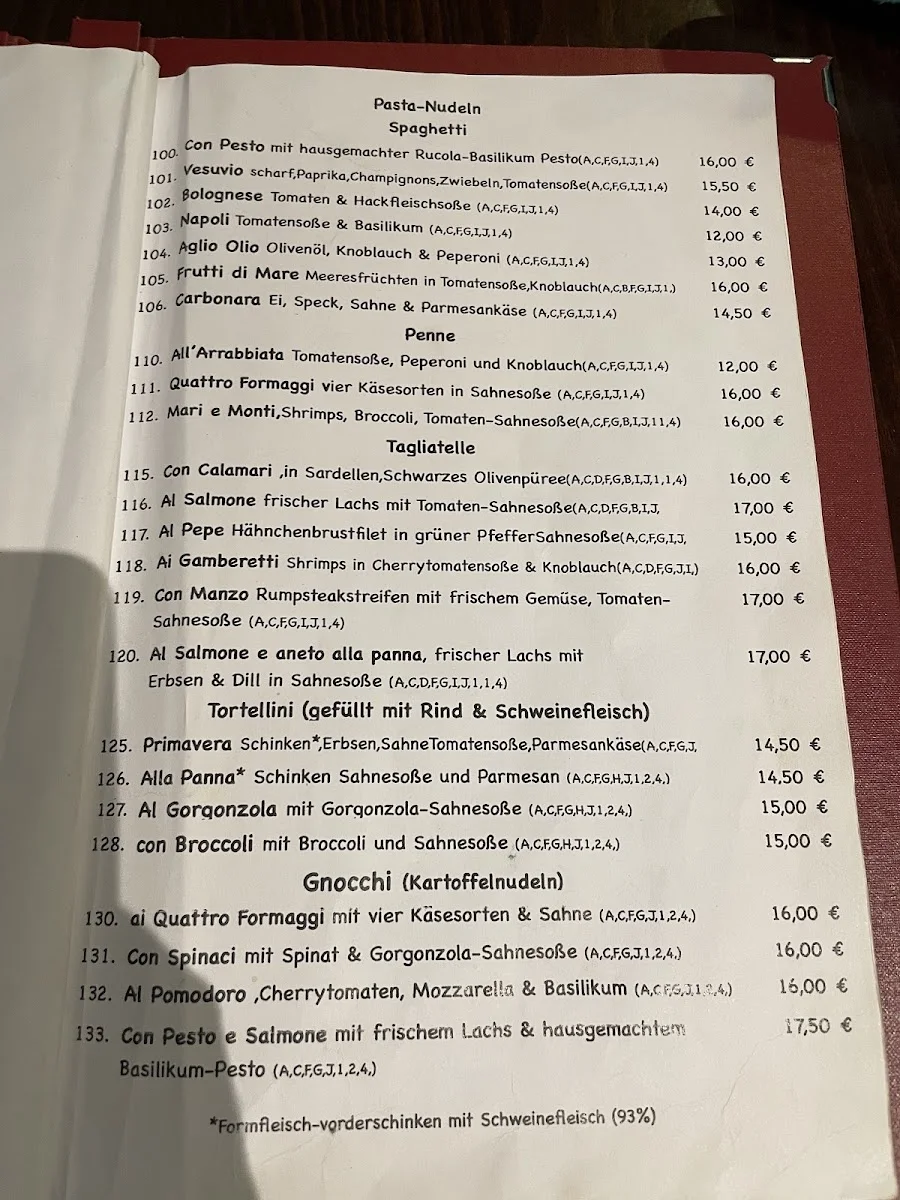 Parmigiano – Speisekarte in Köln, Nordrhein-Westfalen