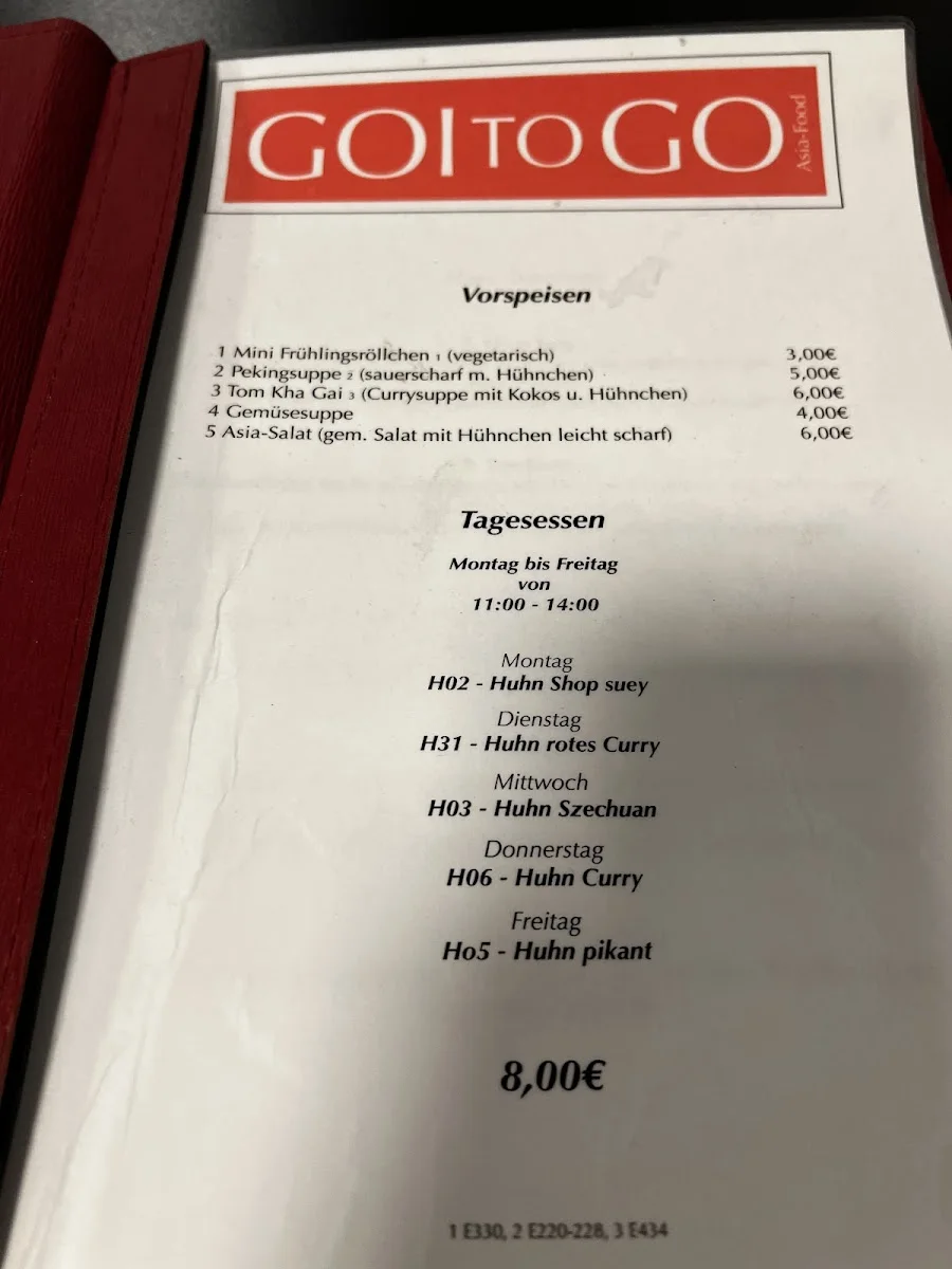 GOI TO GO – Speisekarte in Stuttgart Weilimdorf, Baden-Württemberg