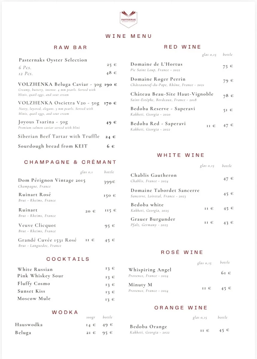 Restaurant Pasternak – Catering in Berlin