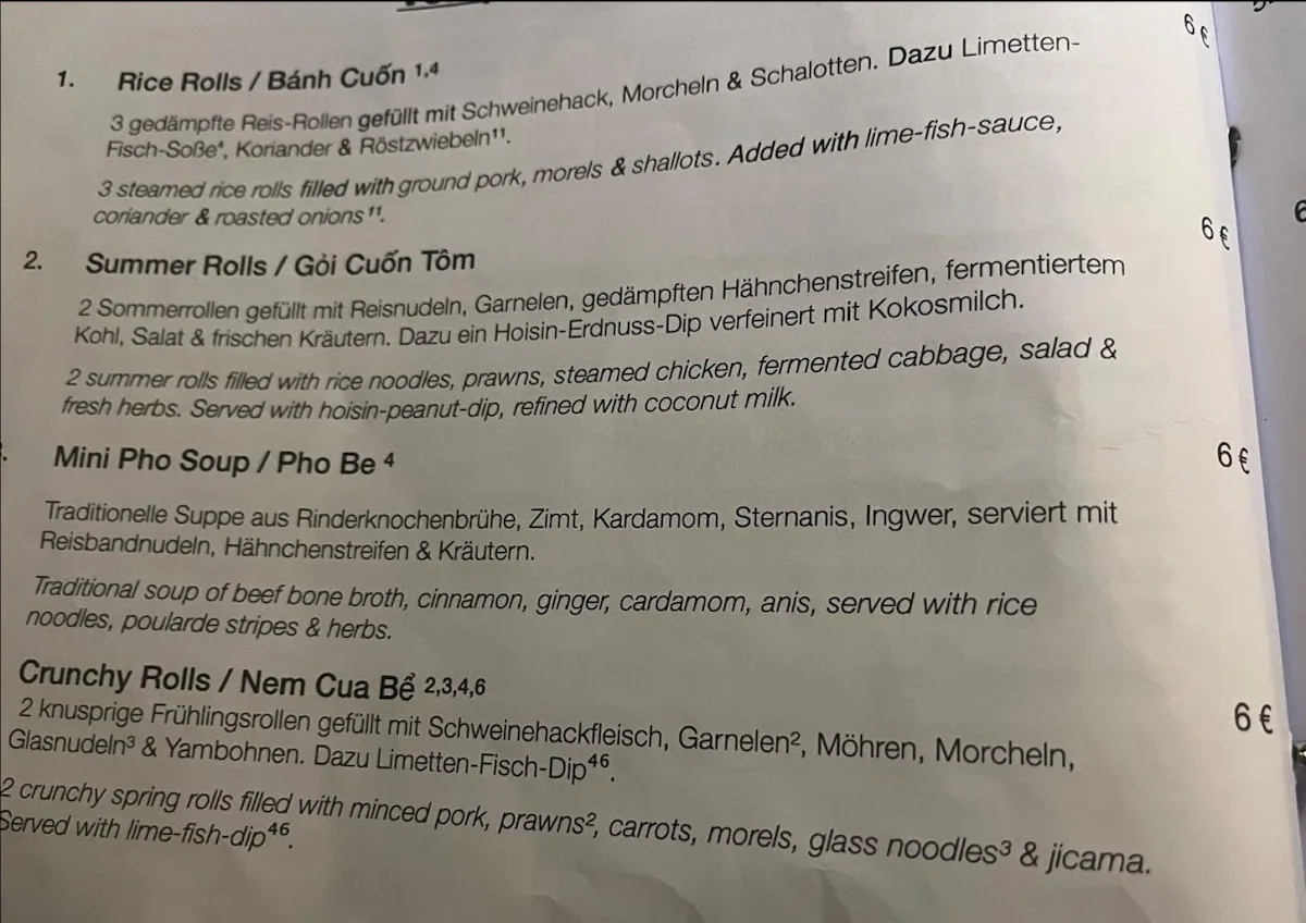 Vietnamesisches Restaurant Anjoy – Speisekarte in Berlin