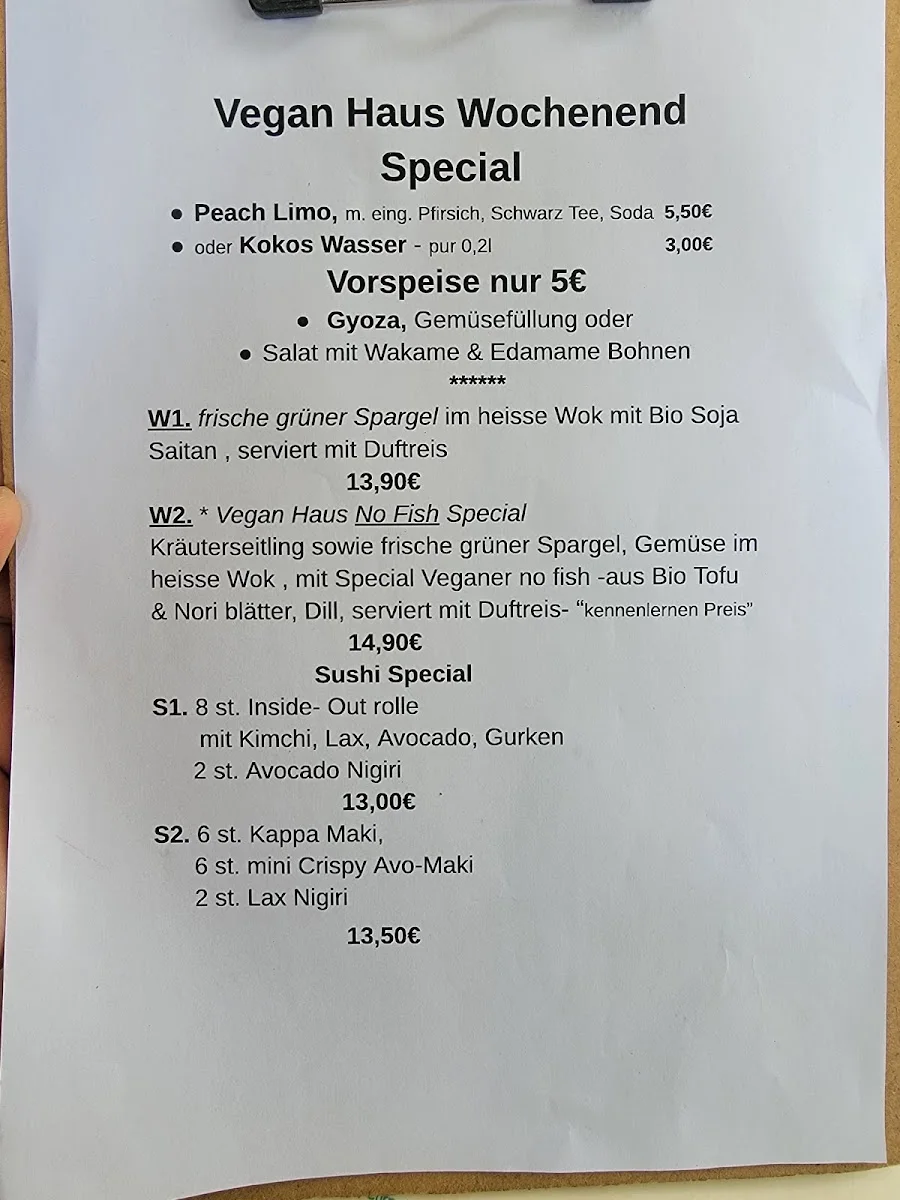 VEGAN HAUS – Speisekarte in Berlin