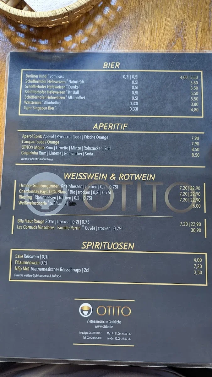 Otito Vietnamese Food – Speisekarte in Berlin