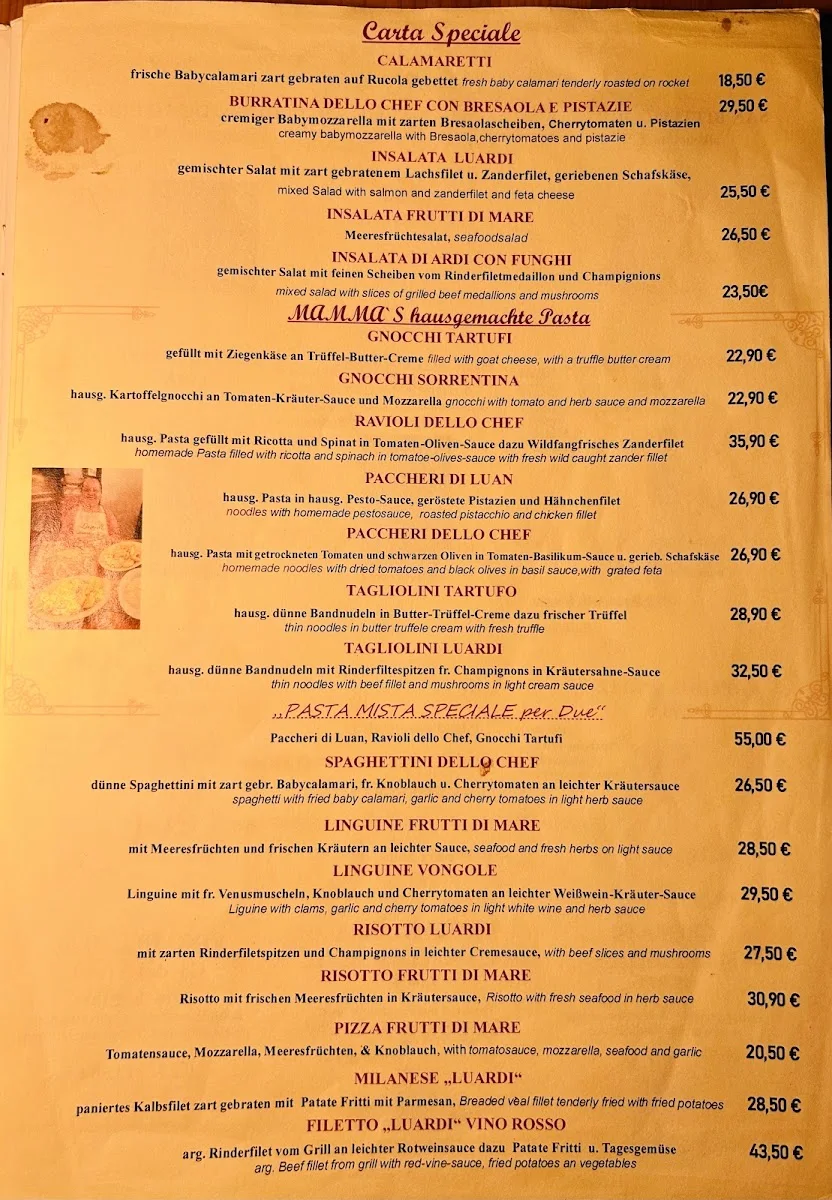 Luardi 🥇🇮🇹 »Cucina della Mamma« – Speisekarte in Berlin