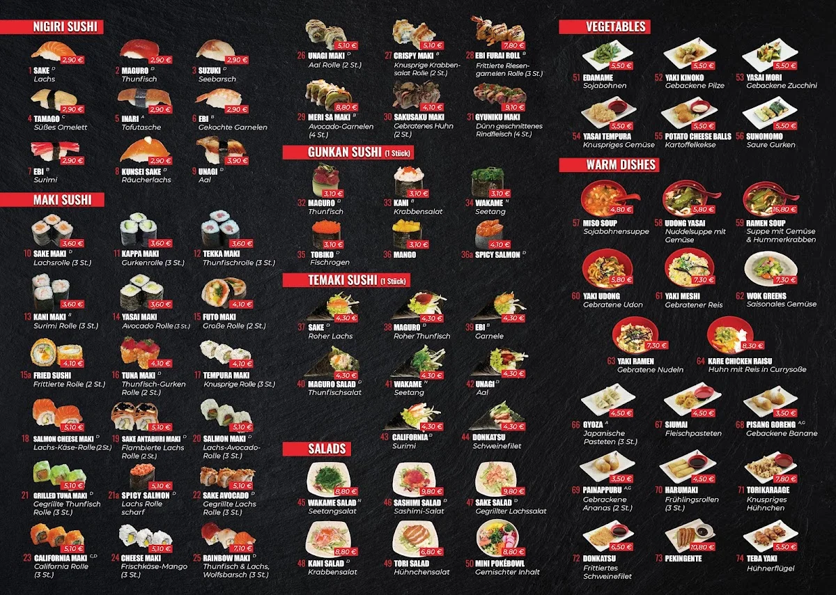 Sushi-Nakoyashi – Speisekarte in Köln, Nordrhein-Westfalen