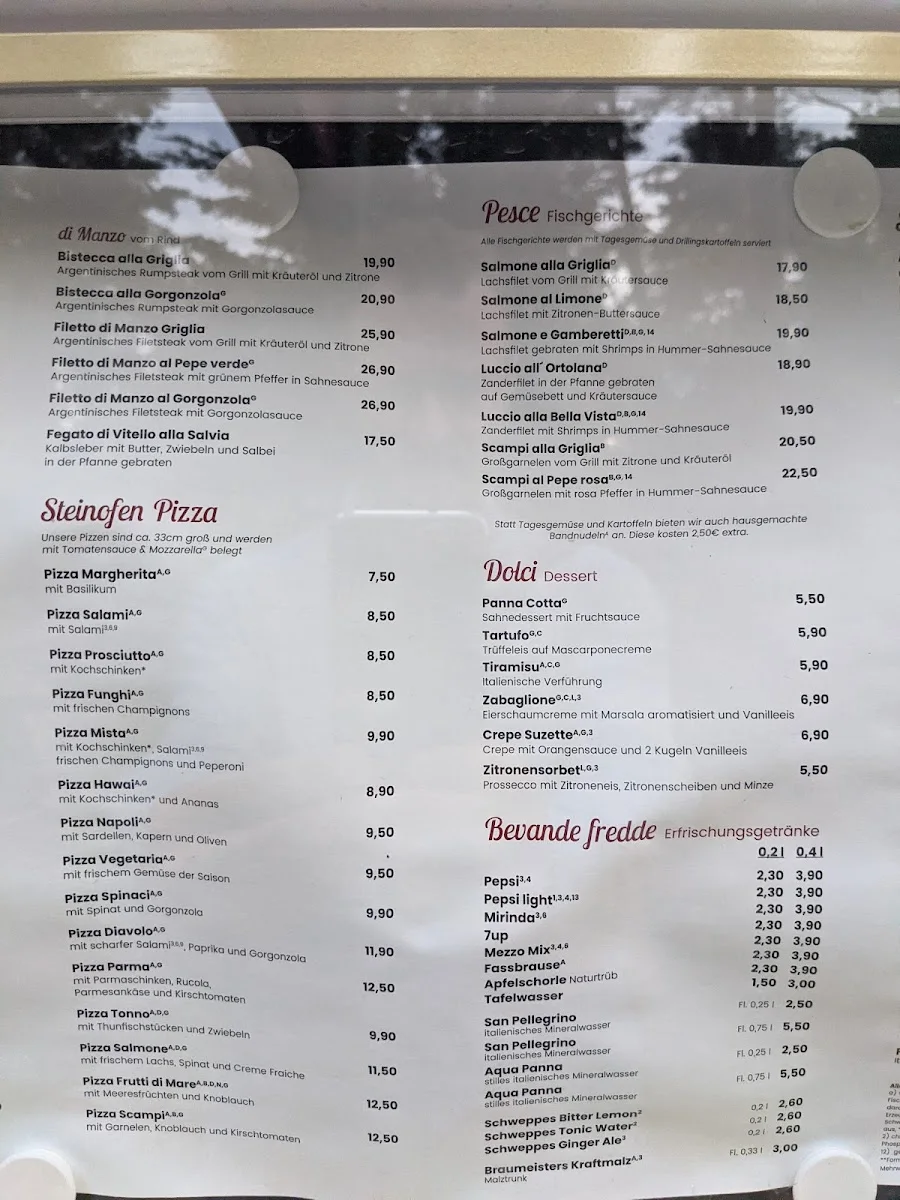 Restaurant Bella Vista Havel – Speisekarte in Hohen Neuendorf, Brandenburg