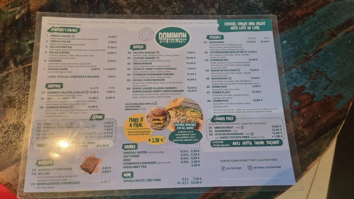 Dominion – Speisekarte in Frankfurt am Main, Hessen