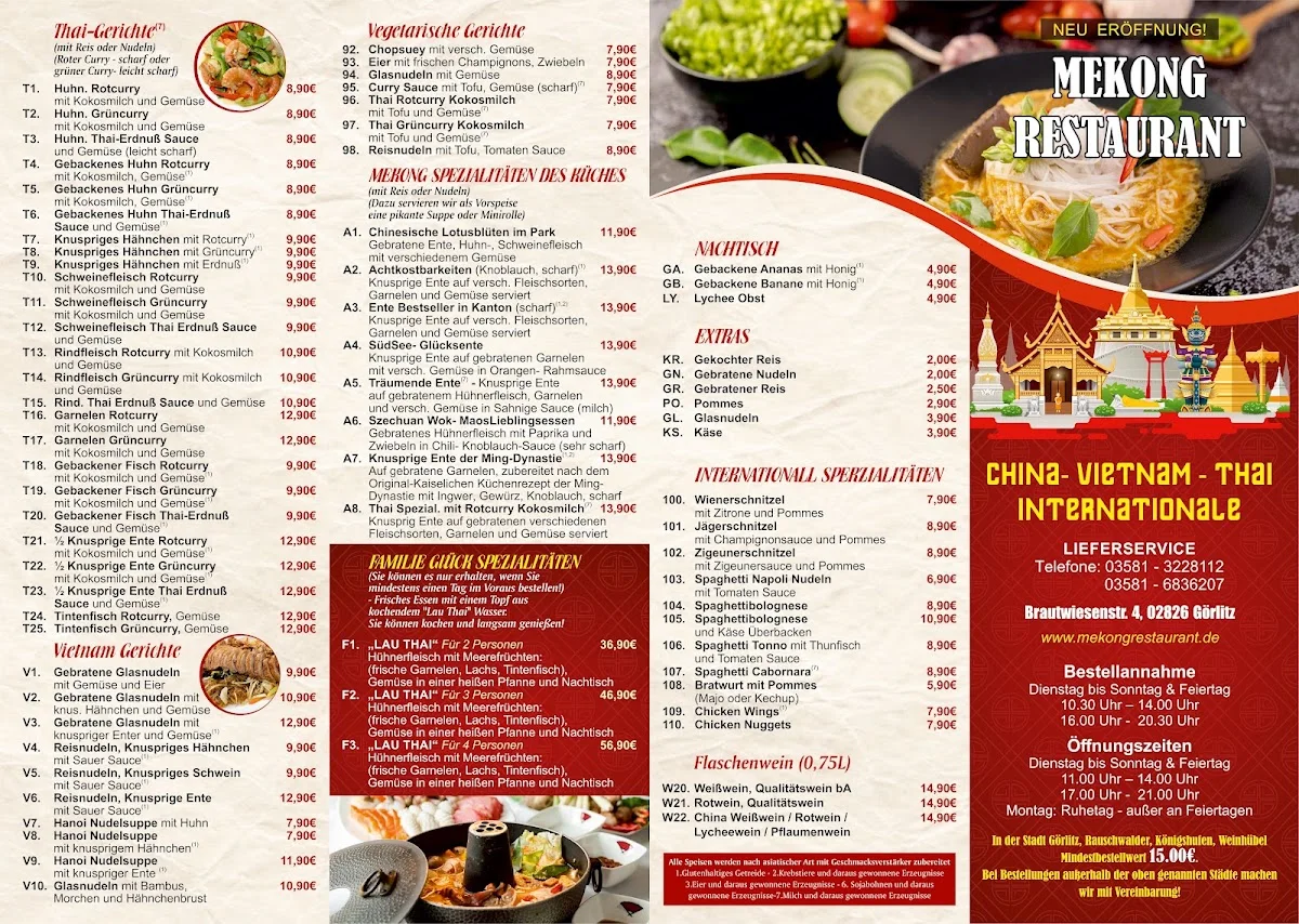 MEKONG RESTAURANT – Speisekarte in Görlitz, Sachsen