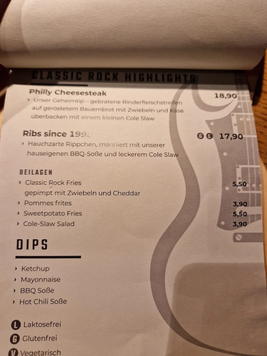 Classic Rock Café – Speisekarte in Stuttgart, Baden-Württemberg