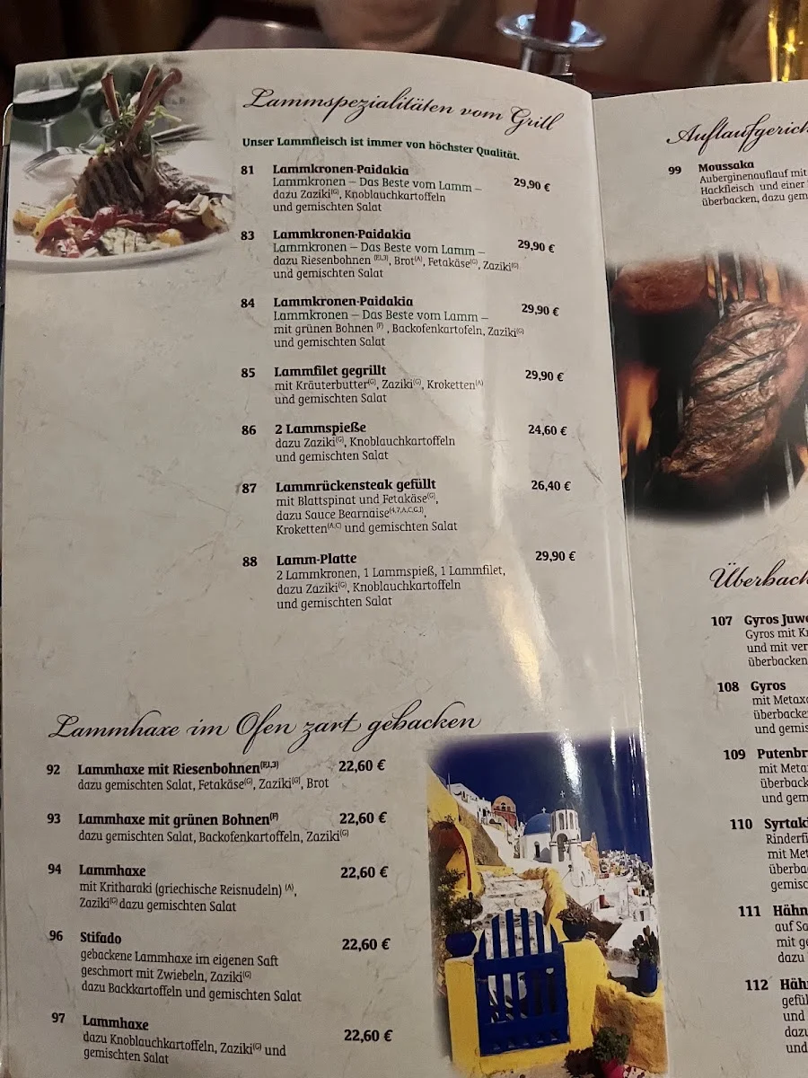Syrtaki – Speisekarte in Berlin