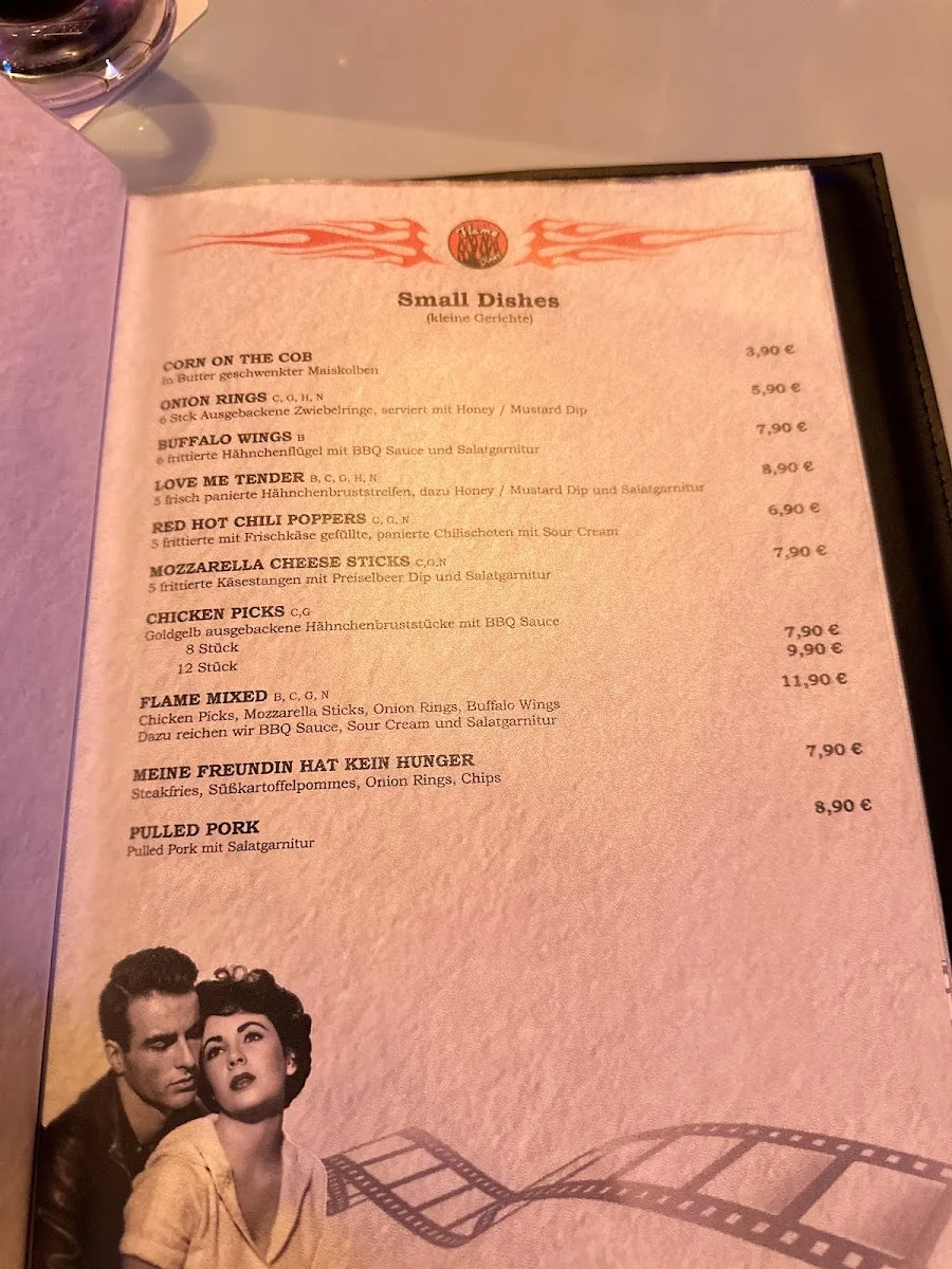 Flame Diner – Speisekarte in Berlin