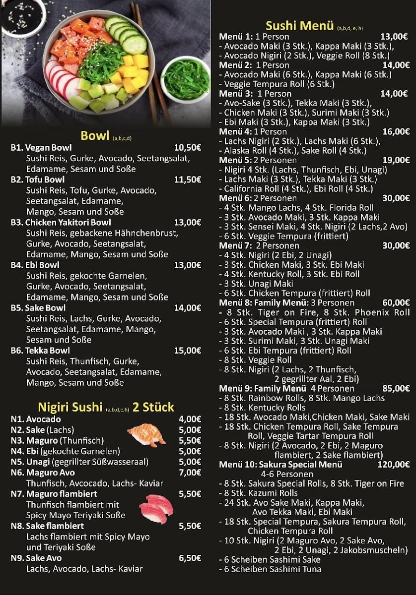Sushi im Sakura Bistro Reichenbach